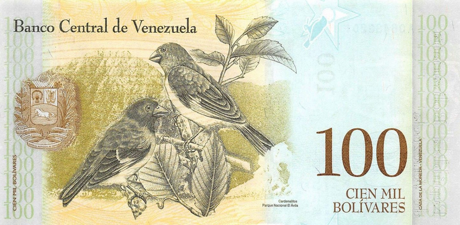 P100 Venezuela 100 Bolivares Year 2017